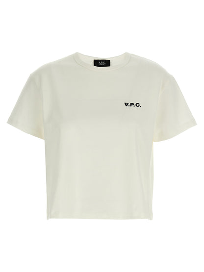 T-Shirt by A.P.C. for women in organic cotton white features an edgy silhouette, meticulously detailed with a sophisticated short-sleeve and crew neckline for a truly edgy finish.