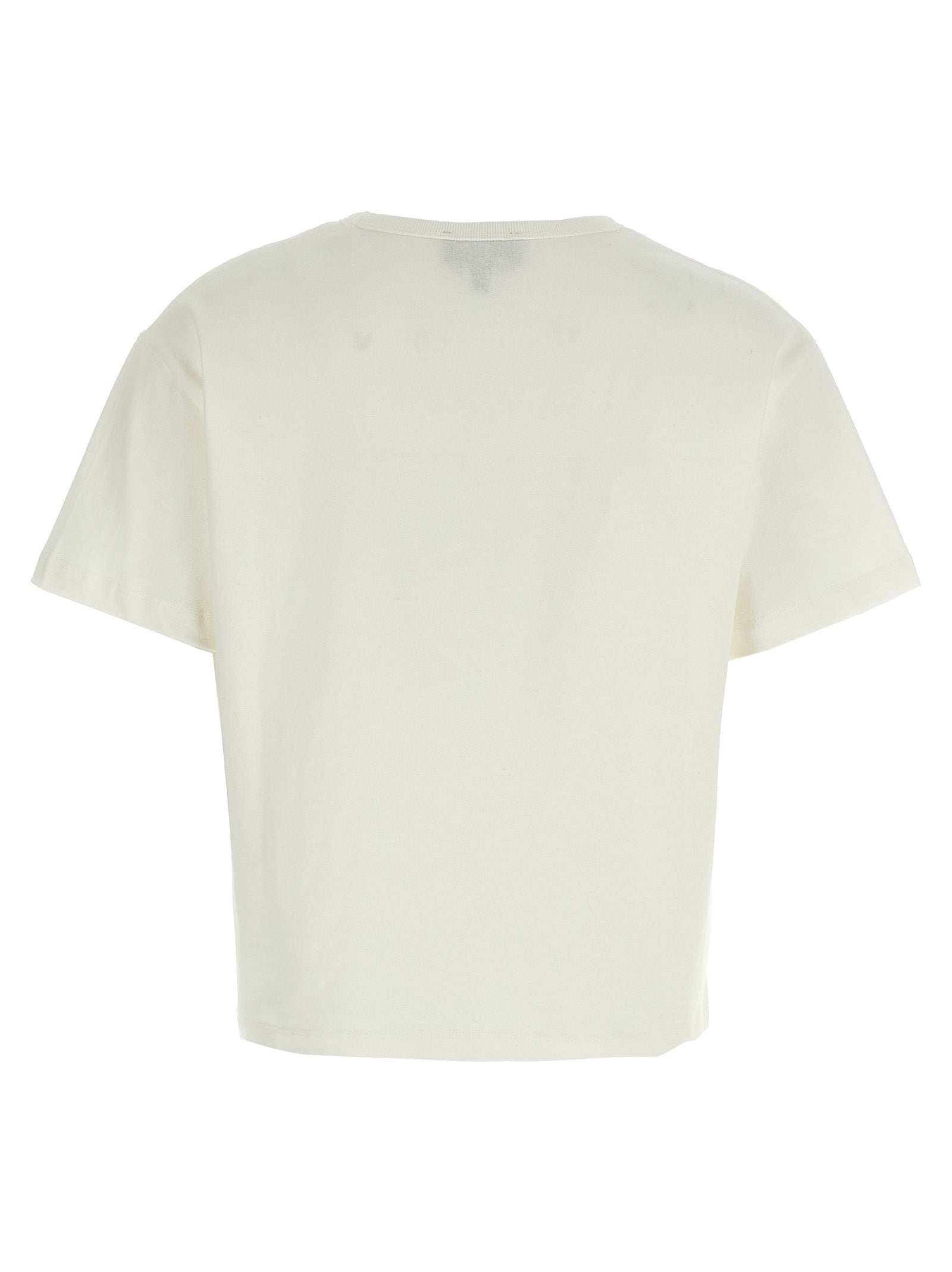 T-Shirt by A.P.C. for women in organic cotton white showcases a unassuming silhouette, artfully detailed with a refined crew neckline and unassuming for a sophisticated, contemporary look.