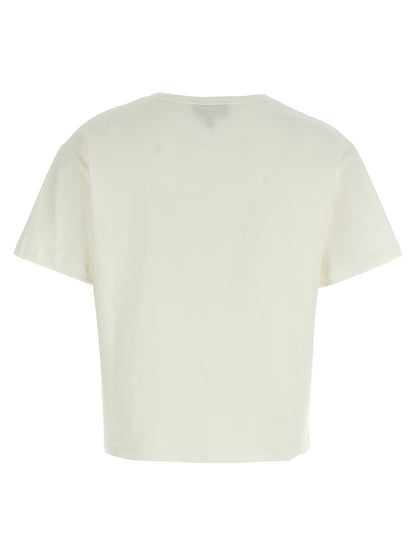 T-Shirt by A.P.C. for women in organic cotton white showcases a unassuming silhouette, artfully detailed with a refined crew neckline and unassuming for a sophisticated, contemporary look.
