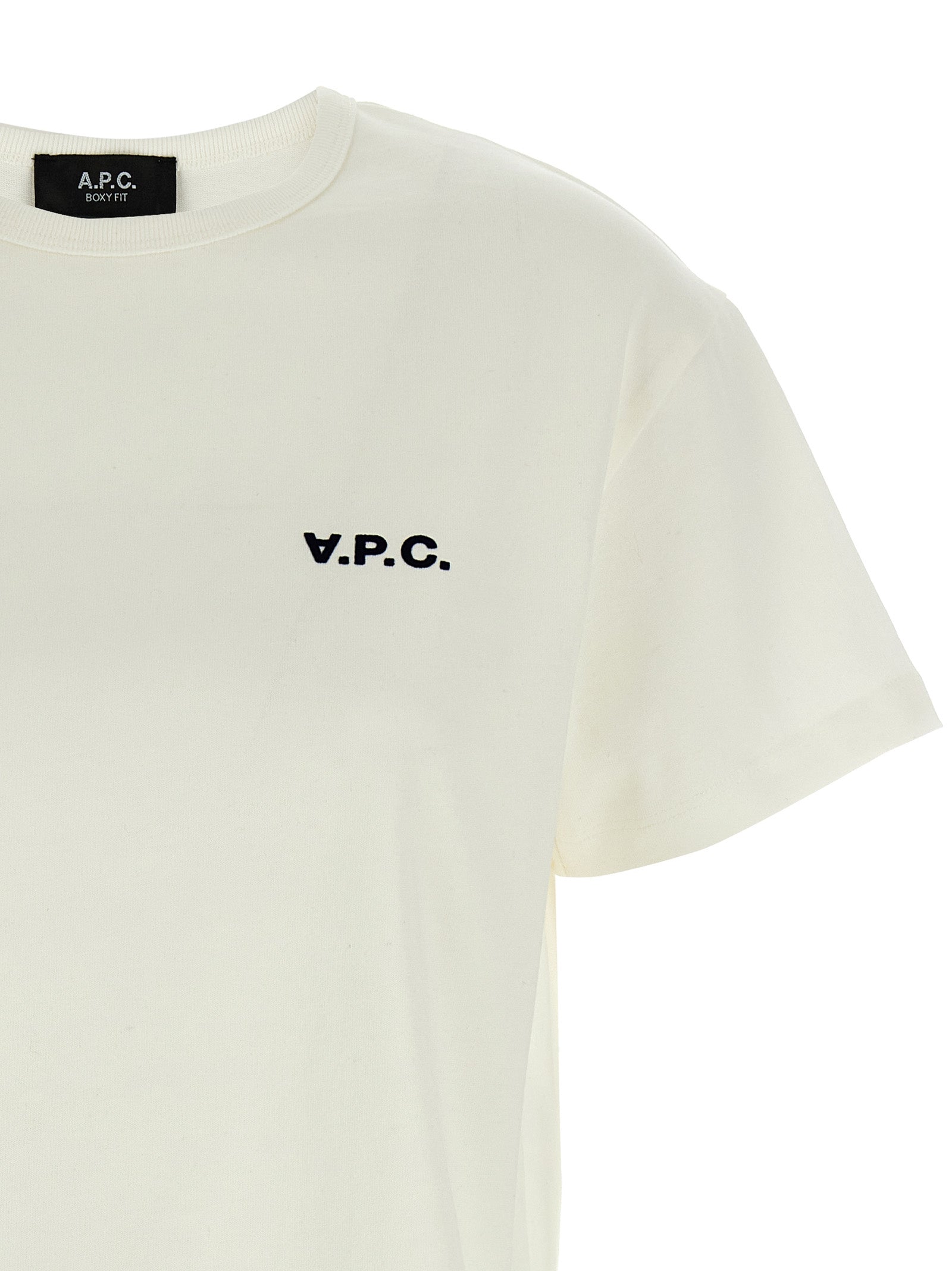 T-Shirt by A.P.C. for women in organic cotton white showcases a fashionable silhouette, elegantly detailed with a fashionable and for a sophisticated, high-fashion look.