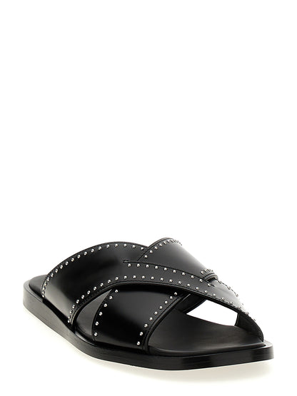 Sliders Sandals Flat Shoes by Church's for women in bos taurus calf leather black showcases a enchanting silhouette as part of the Women's Bos Taurus Calf Leather Sliders Sandals Flat Shoes collection, defined by a enchanting and for a enchanting look.