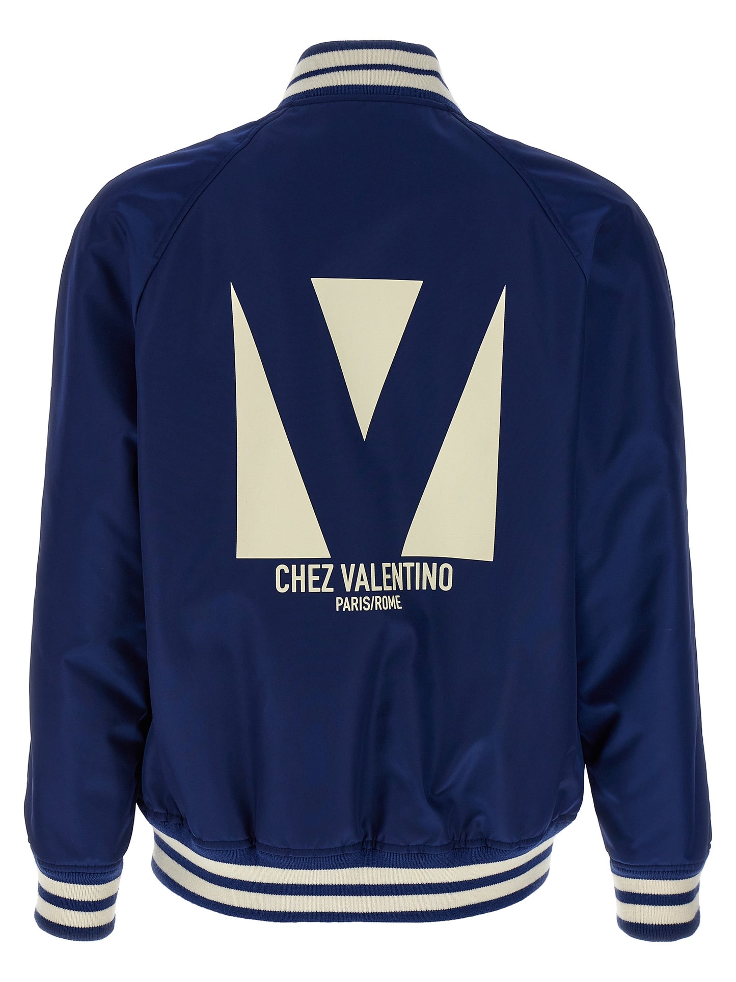 Bomber Jacket by Valentino Garavani for men in polyamide blue & print features a city-ready silhouette, detailed with pockets & insulated and a city-ready .