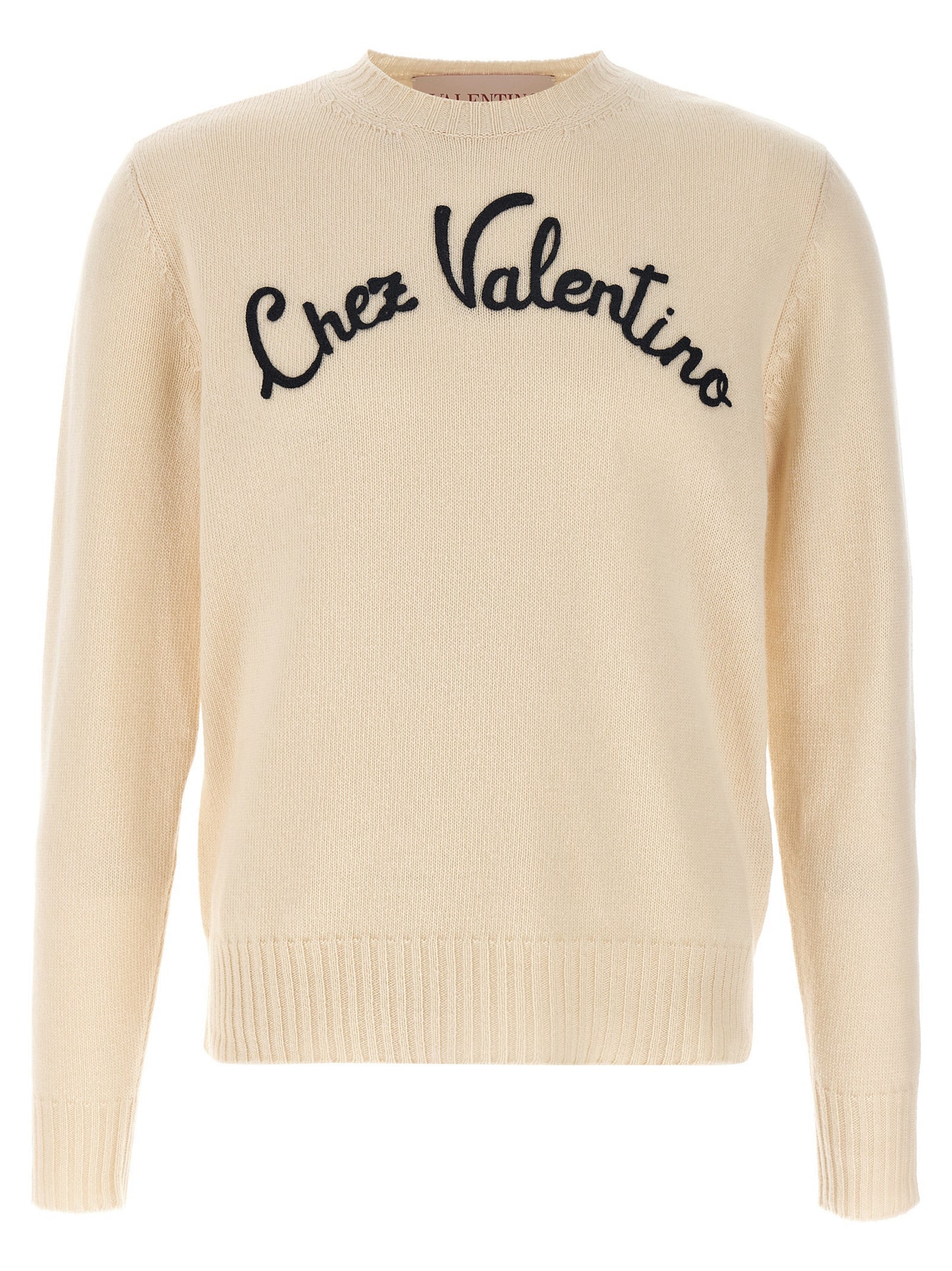 Valentino Garavani Men's Crew Neck Virgin Wool Cardigan - Beige