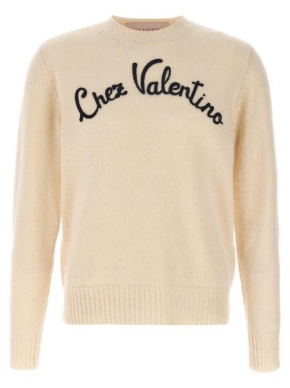 Valentino Garavani Men's Crew Neck Virgin Wool Cardigan - Beige