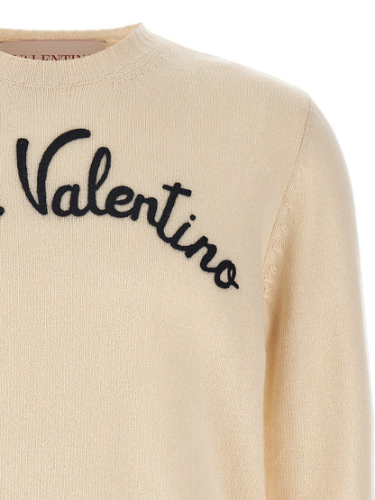Valentino Garavani Men's Crew Neck Virgin Wool Cardigan - Beige