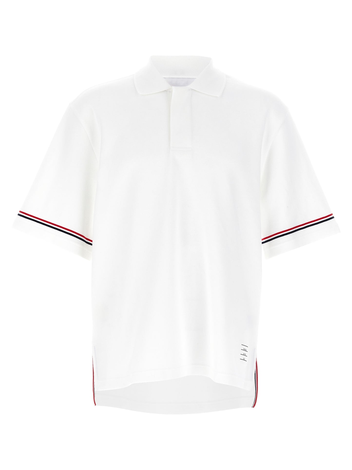 Polo Shirt by Thom Browne for men in cotton white features a eye catching silhouette, showcasing a refined and for a eye catching finish.