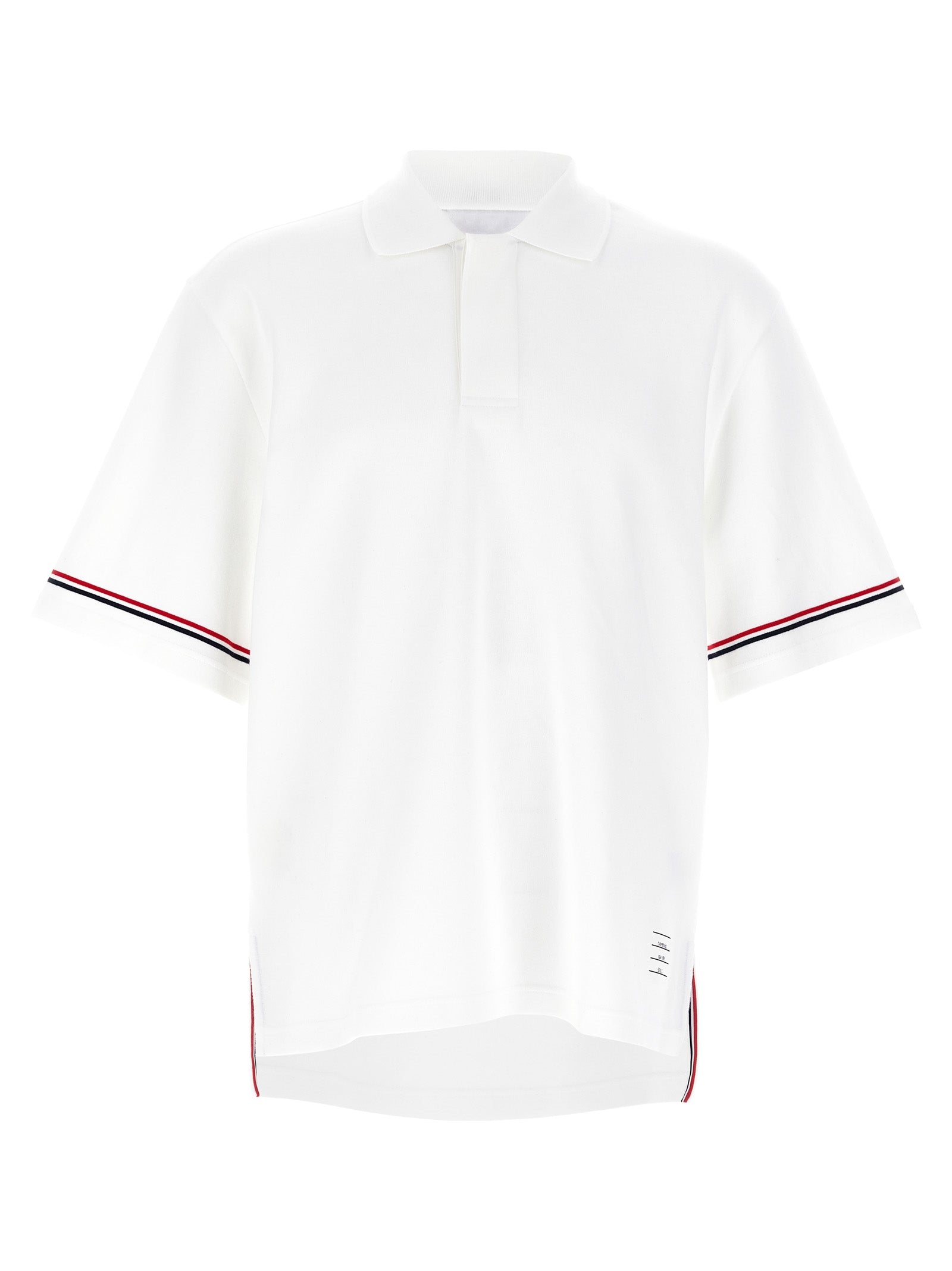 Polo Shirt by Thom Browne for men in cotton white features a eye catching silhouette, showcasing a refined and for a eye catching finish.