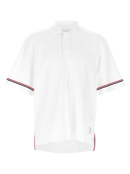 Polo Shirt by Thom Browne for men in cotton white features a eye catching silhouette, showcasing a refined and for a eye catching finish.