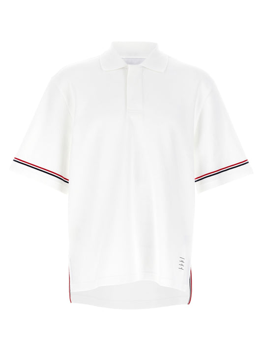 Polo Shirt by Thom Browne for men in cotton white features a eye catching silhouette, showcasing a refined and for a eye catching finish.