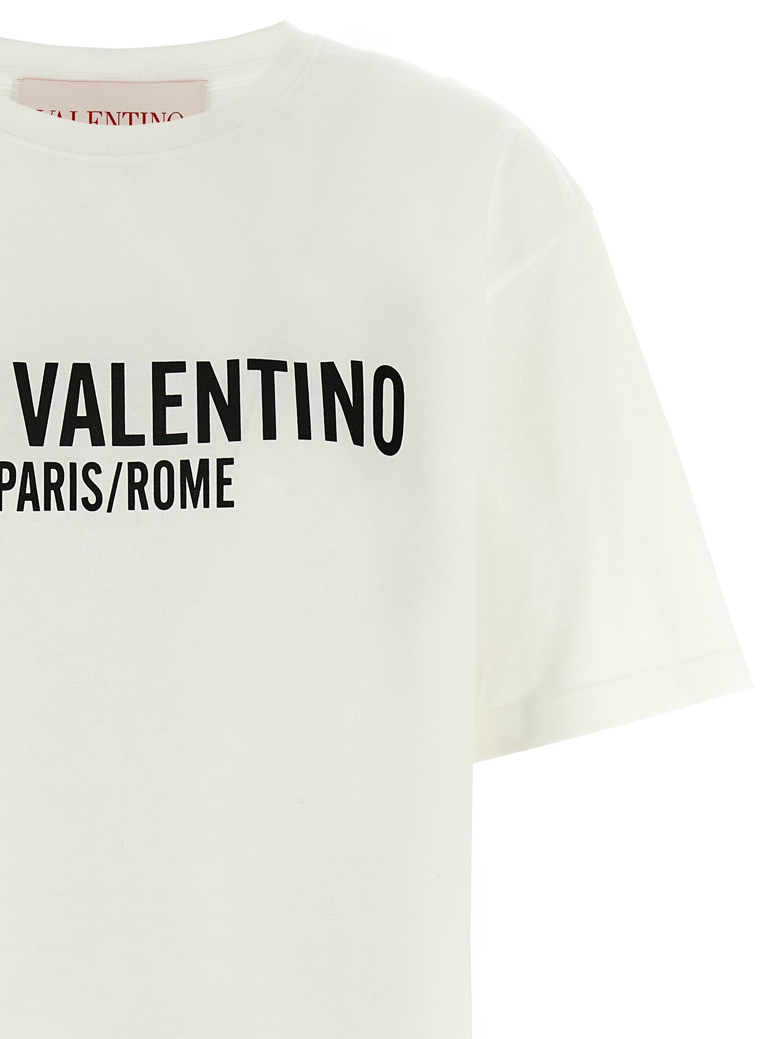 T-Shirt by Valentino Garavani for women in cotton bicolour, black, white & print features a plush silhouette, showcasing a sophisticated crew neckline and for a truly plush finish.