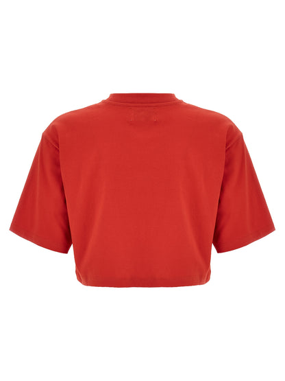 Activewear T-Shirt by Loulou De Saison for women in cotton multicolor & red features a versatile silhouette, showcasing a versatile crew neckline and detailed with high-performance for a premium look.