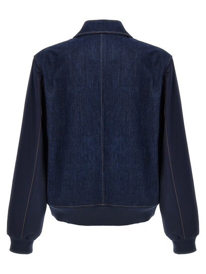 This Trucker Jacket by WALES BONNER for men in denim cotton blue exhibits a edgy silhouette, meticulously detailed with functional and a edgy for a edgy finish.