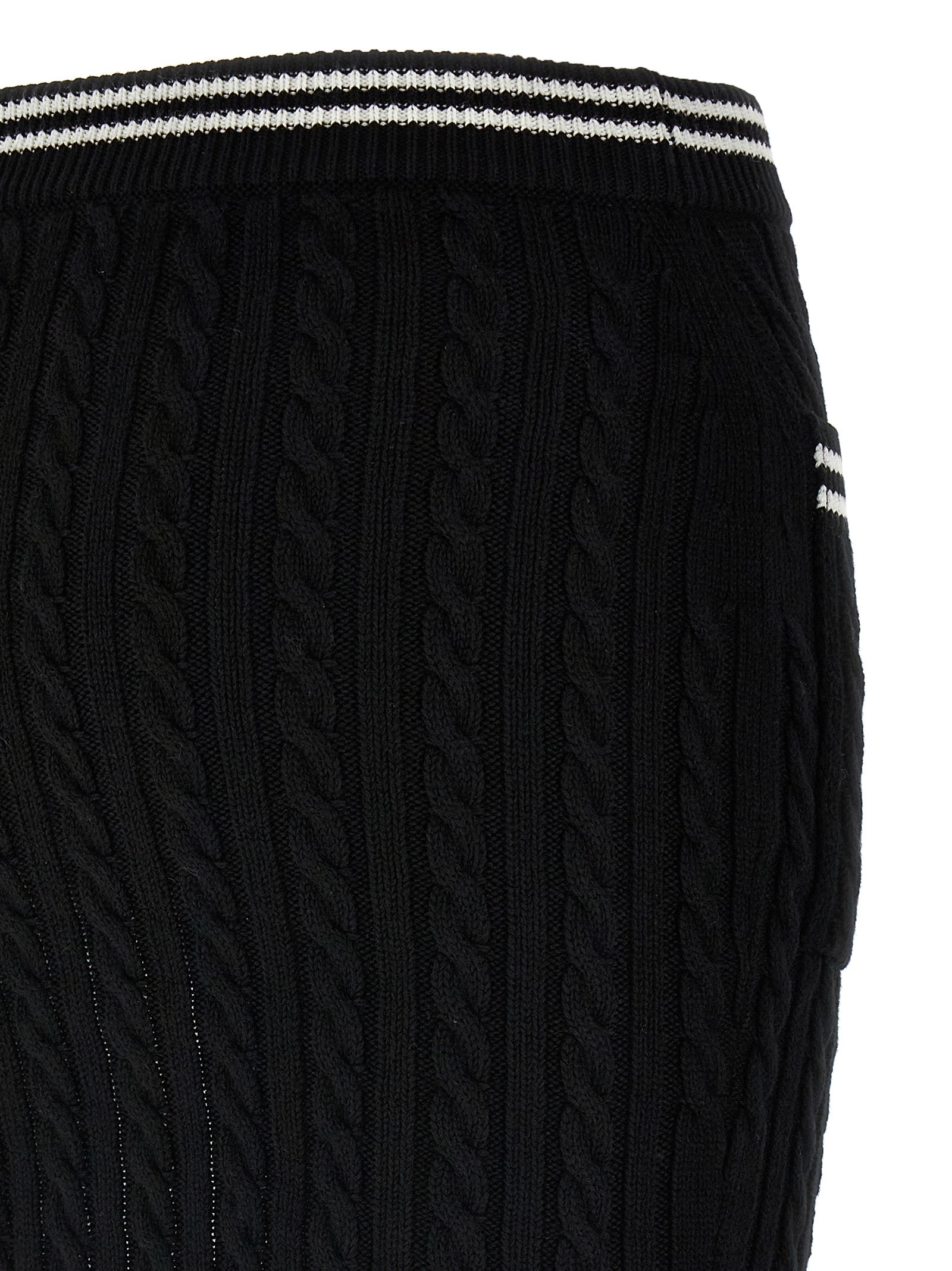 Skirt by Alessandra Rich for women in cotton bicolour, black & white features a captivating silhouette, showcasing the captivating Women's Cotton Mini Long Skirt design with a sophisticated mini long for a captivating look.