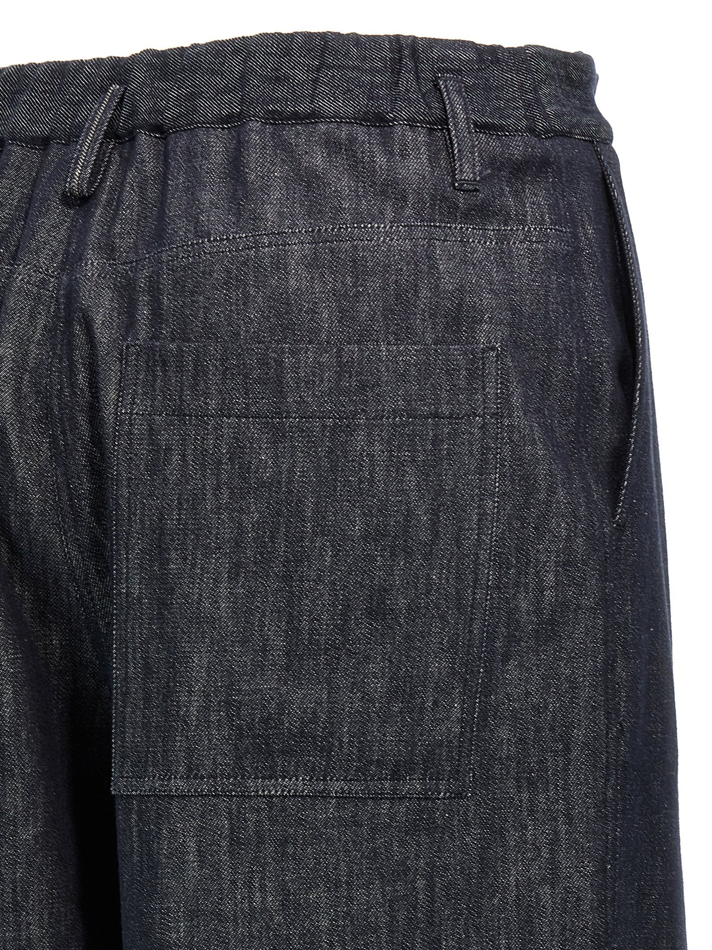 Palazzo Pants by Brunello Cucinelli for women in denim cotton twill blue features a polished silhouette with a polished wide, reaching a polished long and finished with a polished .