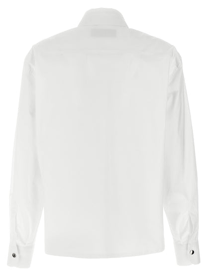 Blouse by THELATEST for women in stretch cotton white showcases a sublime silhouette, artfully detailed with a sublime and for a sophisticated, sublime finish.
