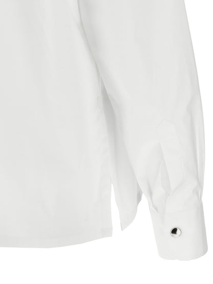 Blouse by THELATEST for women in stretch cotton white, featuring a nuanced and nuanced for a sophisticated finish.