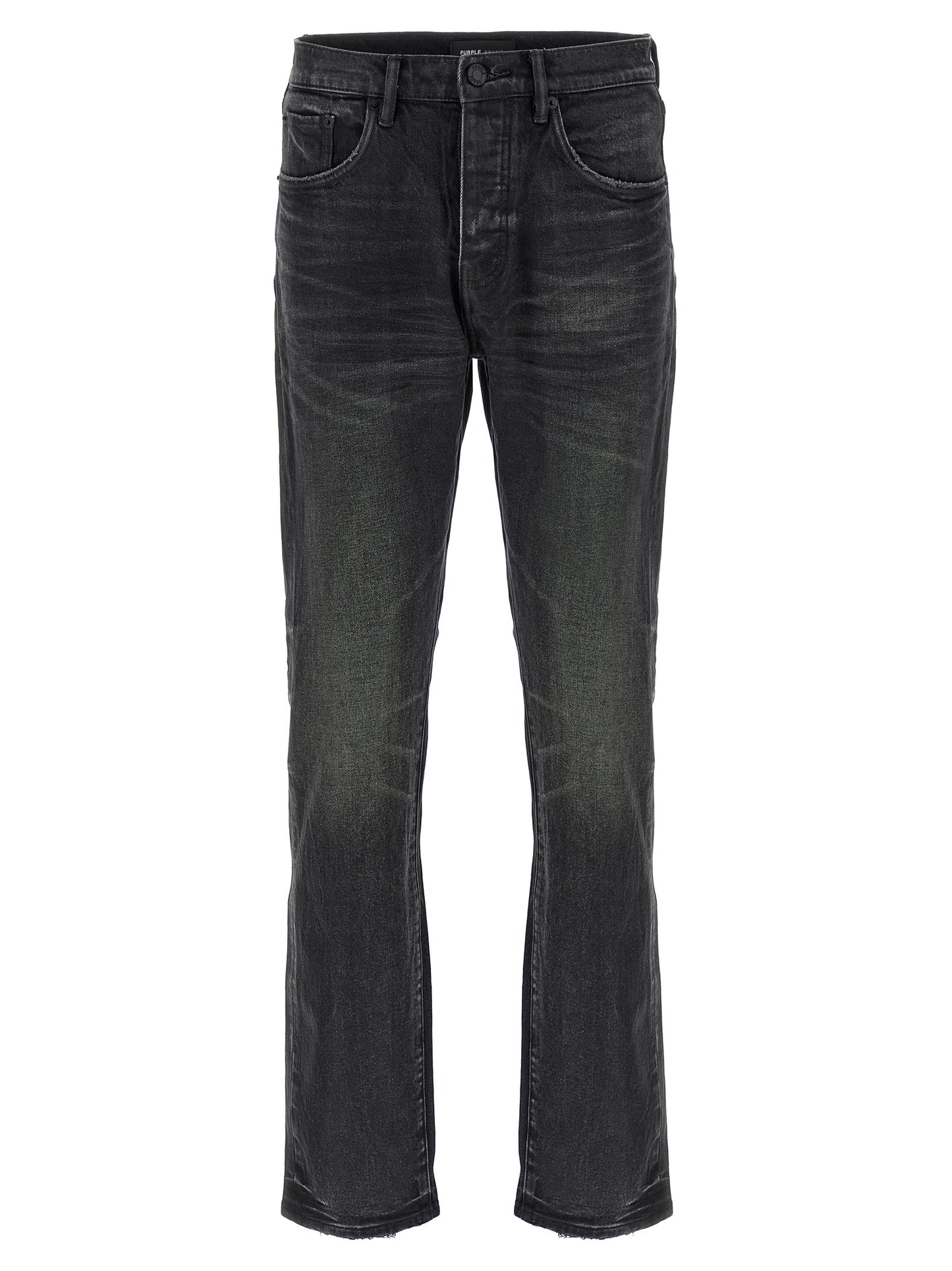 Jeans by PURPLE for men in stretch denim cotton black, purple & signature features an sophisticated mid rise and straight-leg with a precise long, creating a sophisticated and sophisticated silhouette.