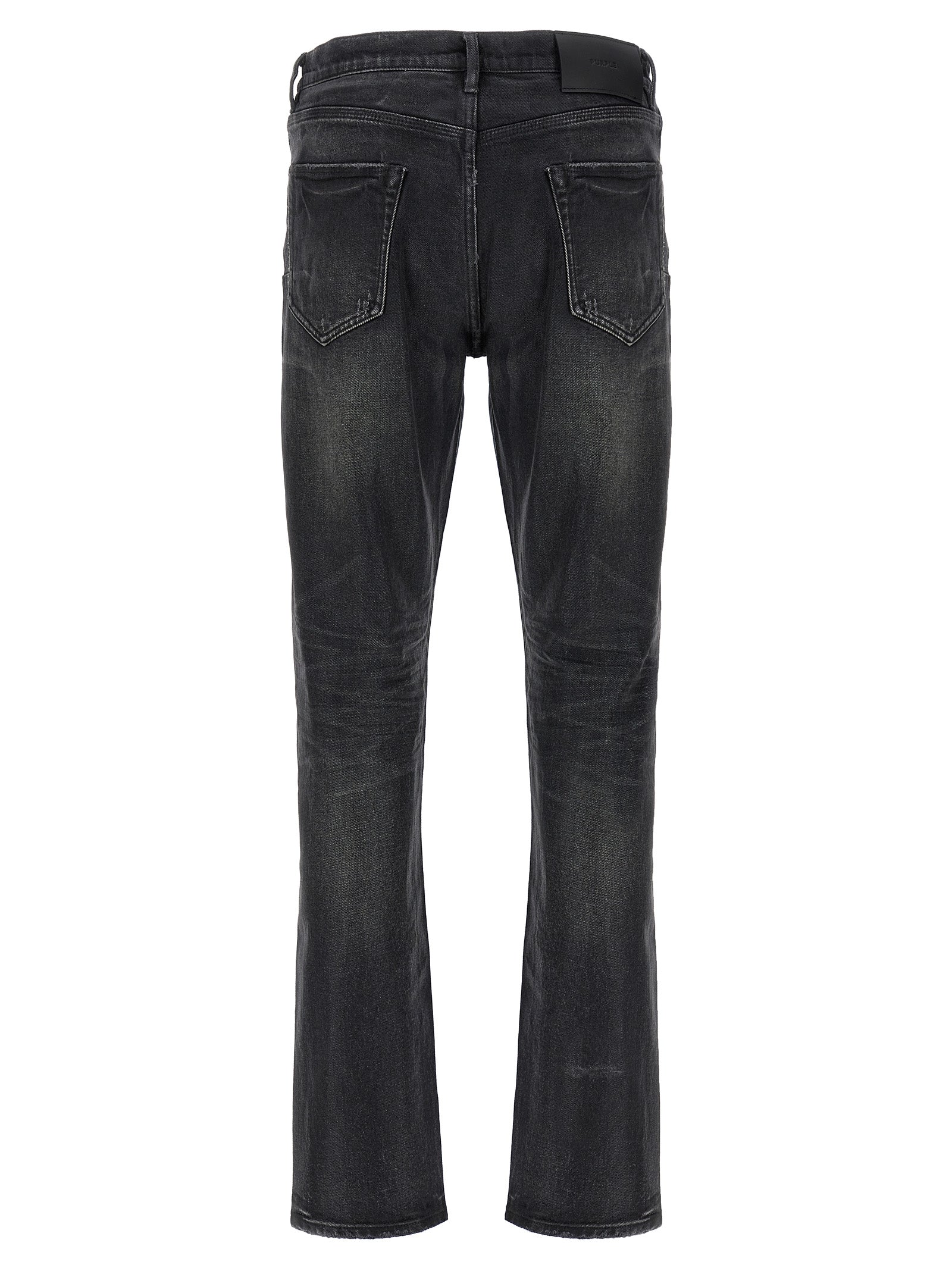 Jeans by PURPLE for men in stretch denim cotton black, purple & signature features a refined silhouette with a refined straight-leg, defined by a mid rise and a refined long for a refined finish.