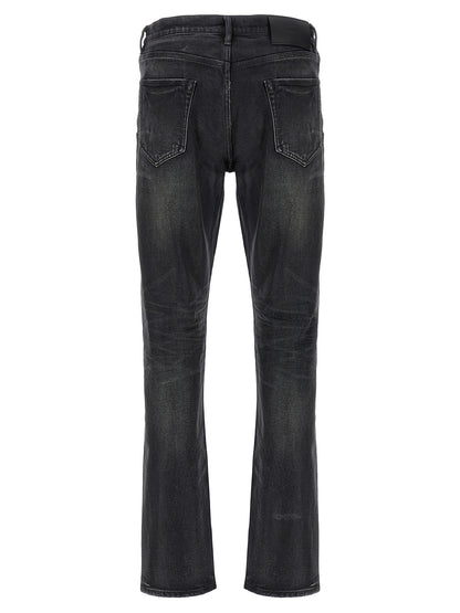 Jeans by PURPLE for men in stretch denim cotton black, purple & signature features a refined silhouette with a refined straight-leg, defined by a mid rise and a refined long for a refined finish.