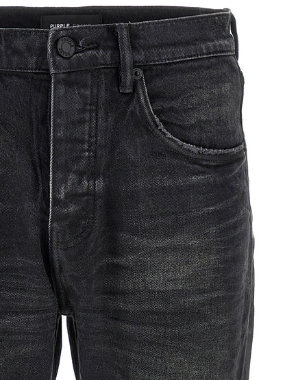 Jeans by PURPLE for men in stretch denim cotton black, purple & signature presents a refined pantology silhouette, artfully defined by a refined pantology straight-leg, long, and a sophisticated mid rise.