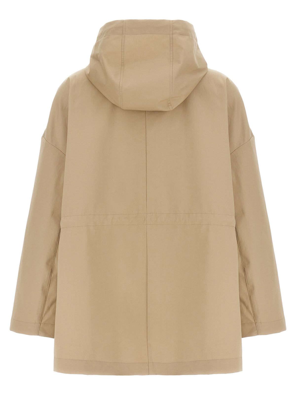 Moncler Women's Polyester Leather & Cotton Hooded Parka - Beige