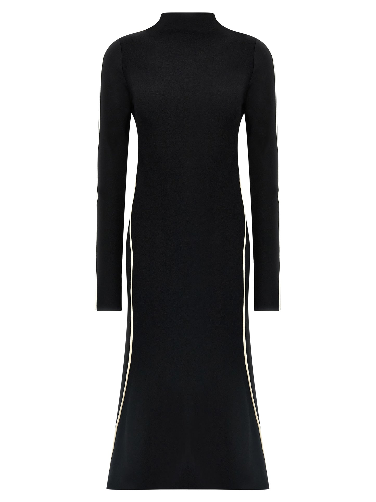 Dress by Sportmax for women in polyamide polyester viscose crepe bicolour, black & white features an cute silhouette, detailed with a long-sleeve and that elegantly flows into a cute midi.