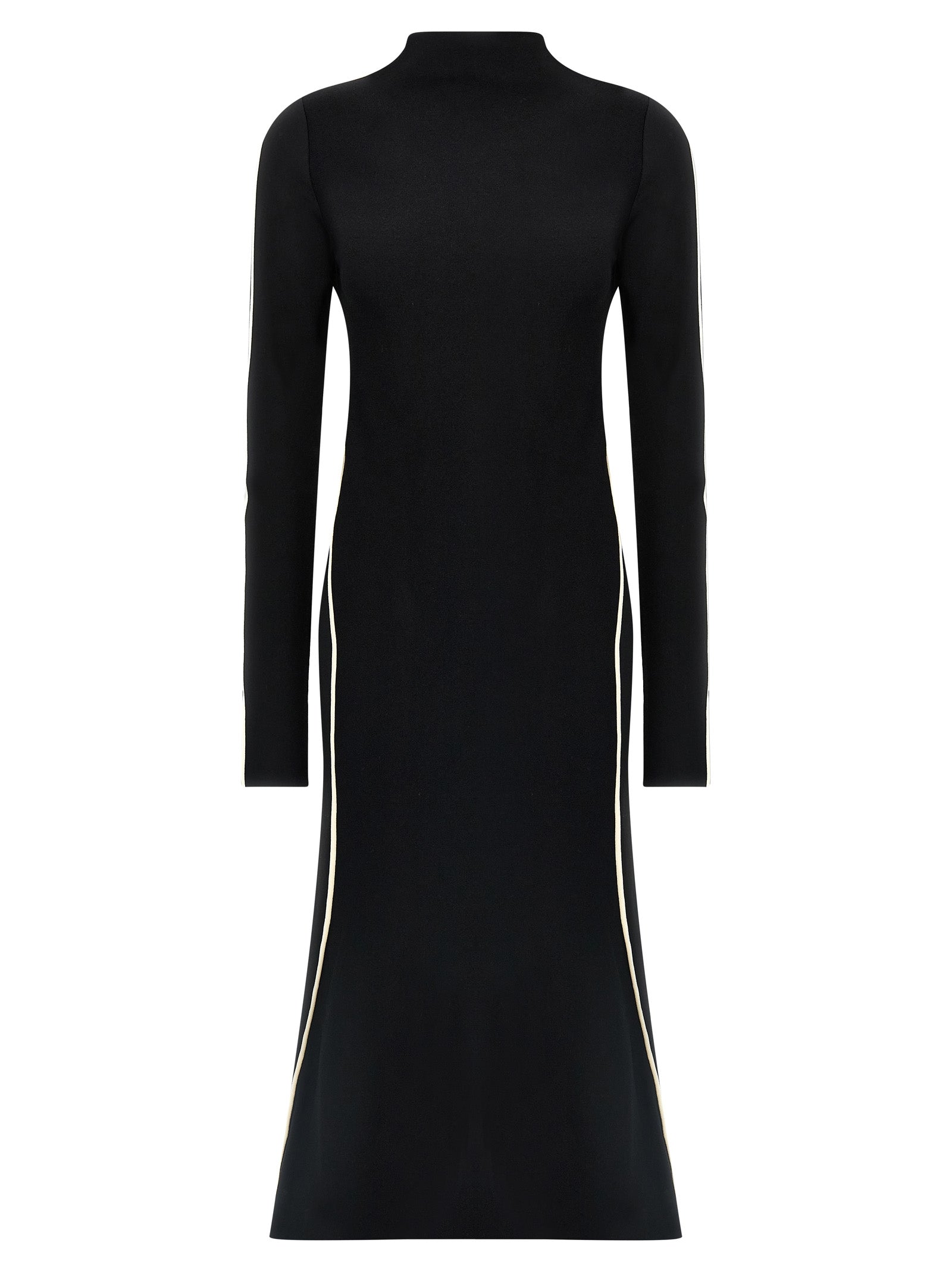 Dress by Sportmax for women in polyamide polyester viscose crepe bicolour, black & white features an cute silhouette, detailed with a long-sleeve and that elegantly flows into a cute midi.