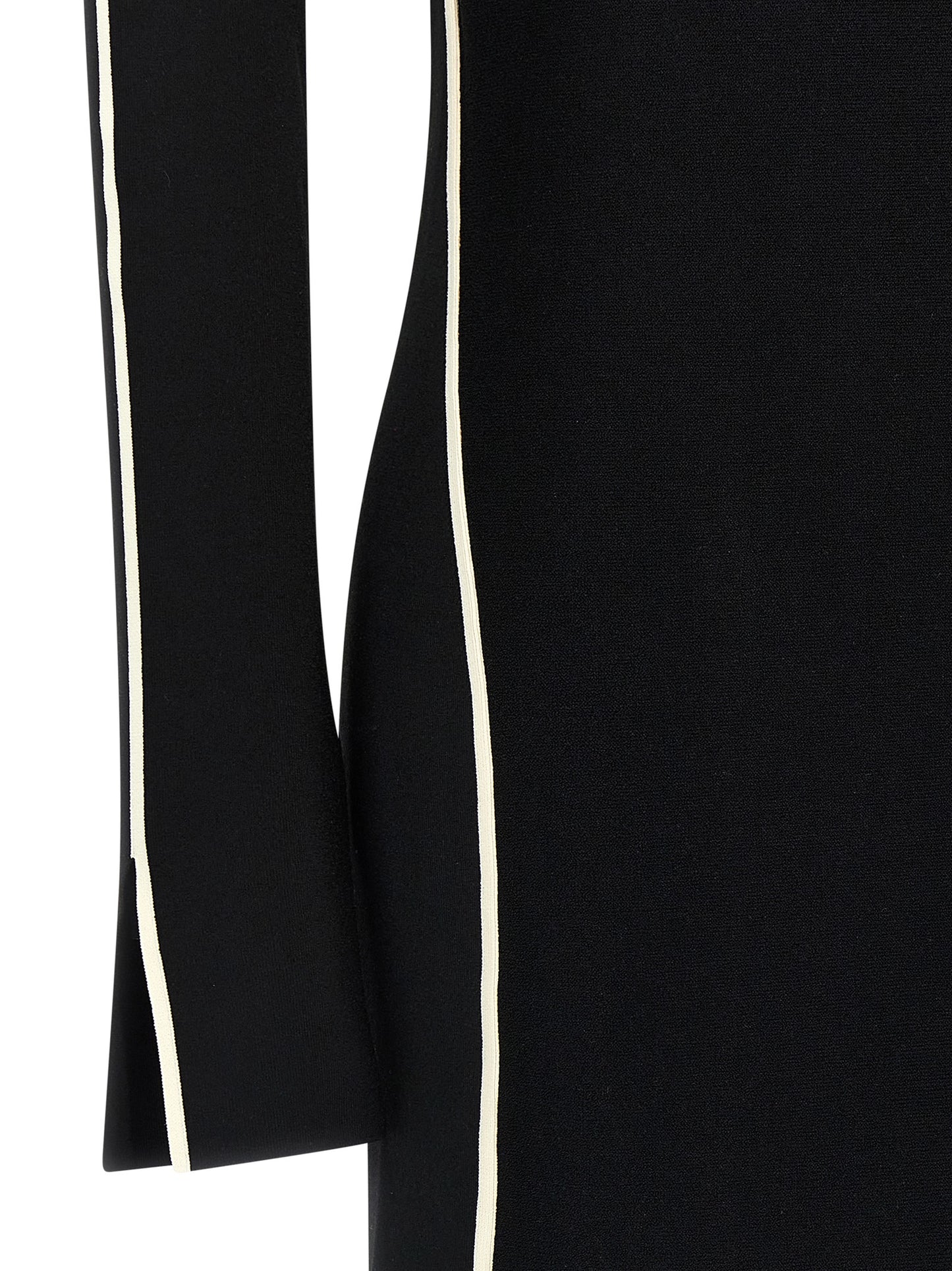 Dress by Sportmax for women in polyamide polyester viscose crepe bicolour, black & white features an sultry silhouette defined by a and , falling to an sultry midi for a sultry look.