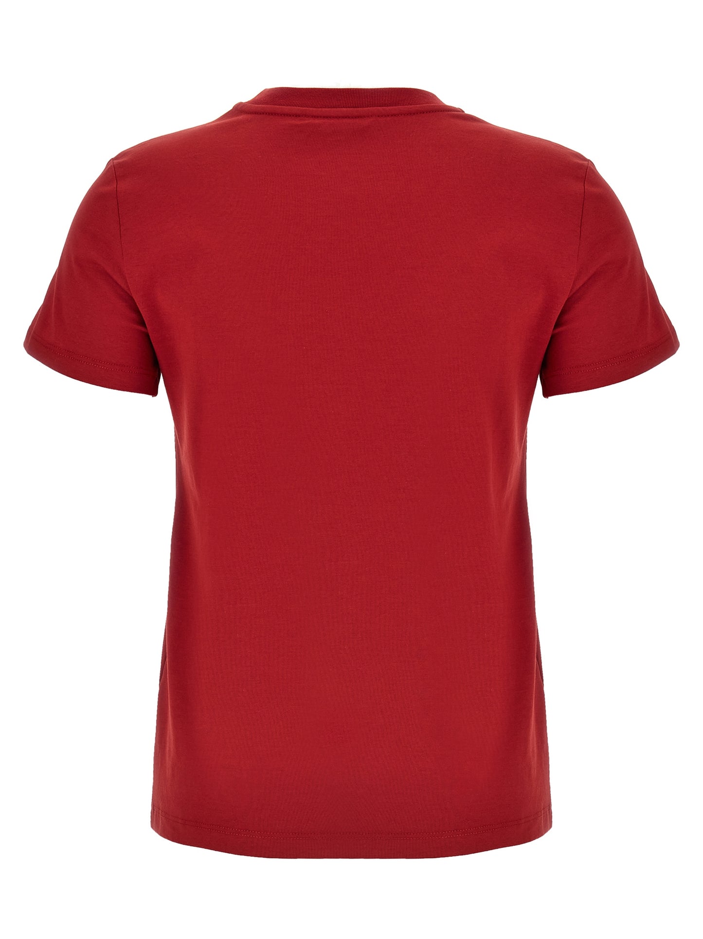 T-Shirt by Max Mara for women in cotton & rhinestone multicolor, natural & red showcases a dramatic silhouette, elegantly detailed with a dramatic and for a truly dramatic finish.