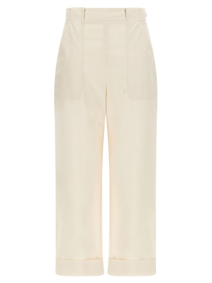 Max Mara White Cotton Casual Pants