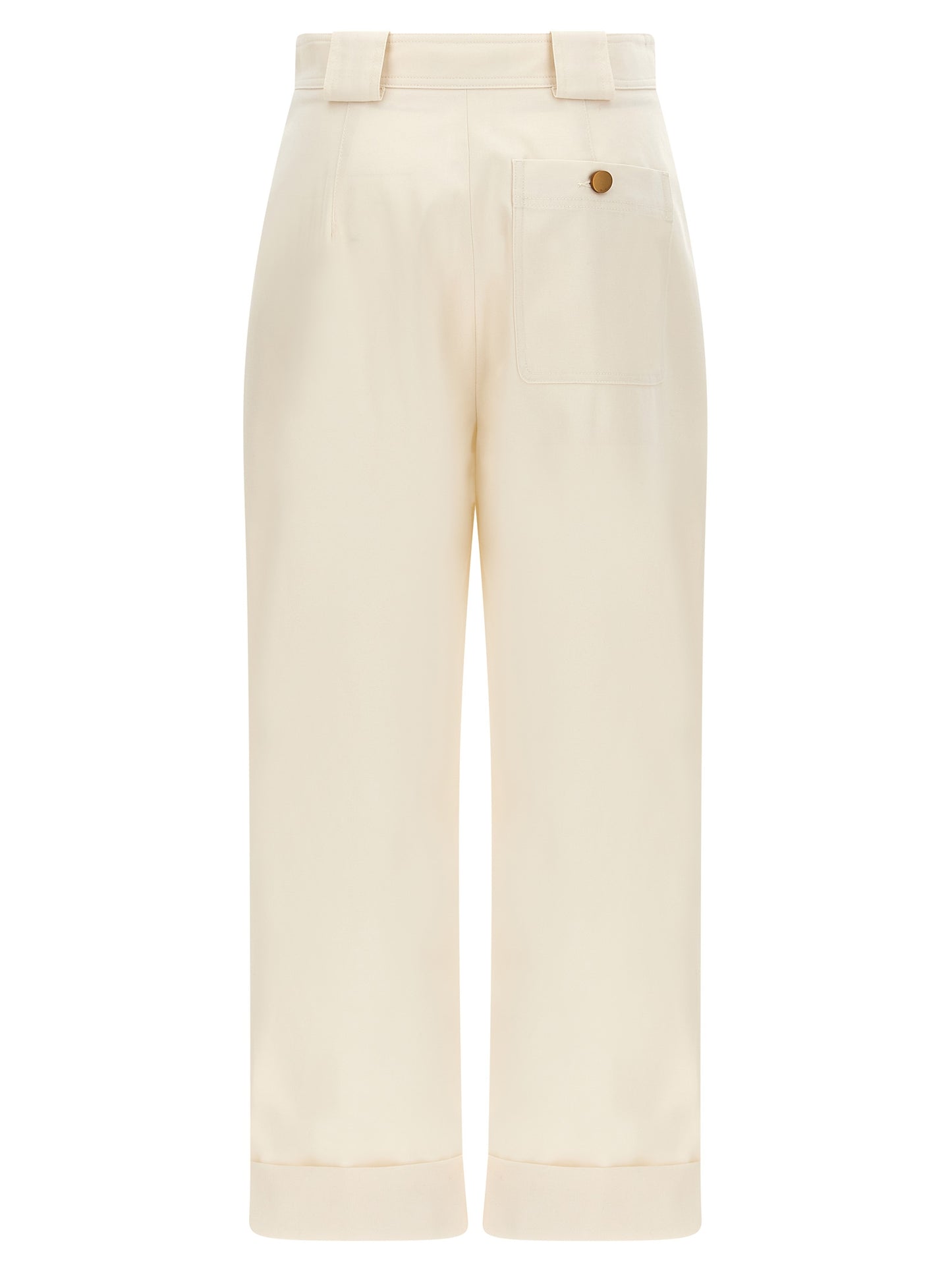 Max Mara White Cotton Casual Pants
