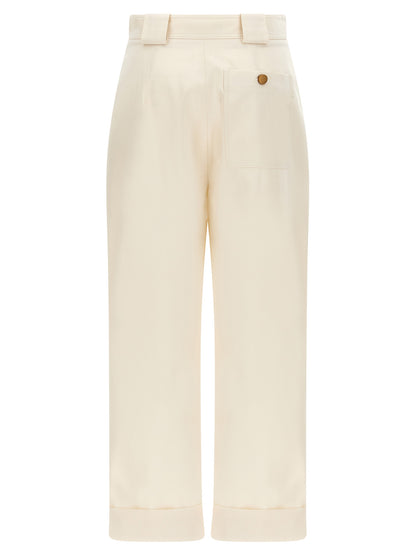 Max Mara White Cotton Casual Pants