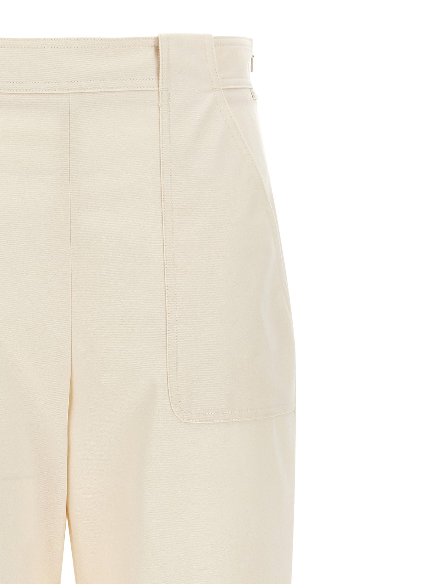 Max Mara White Cotton Casual Pants