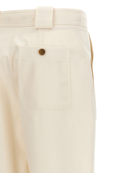 Max Mara White Cotton Casual Pants