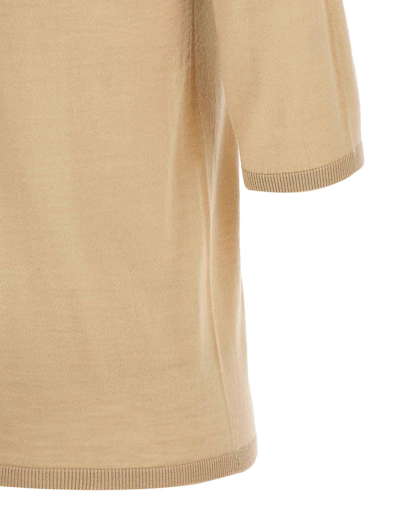 Cardigan by Max Mara for women in virgin wool beige showcases a captivating silhouette, artfully detailed with a captivating and for a truly sophisticated captivating look.