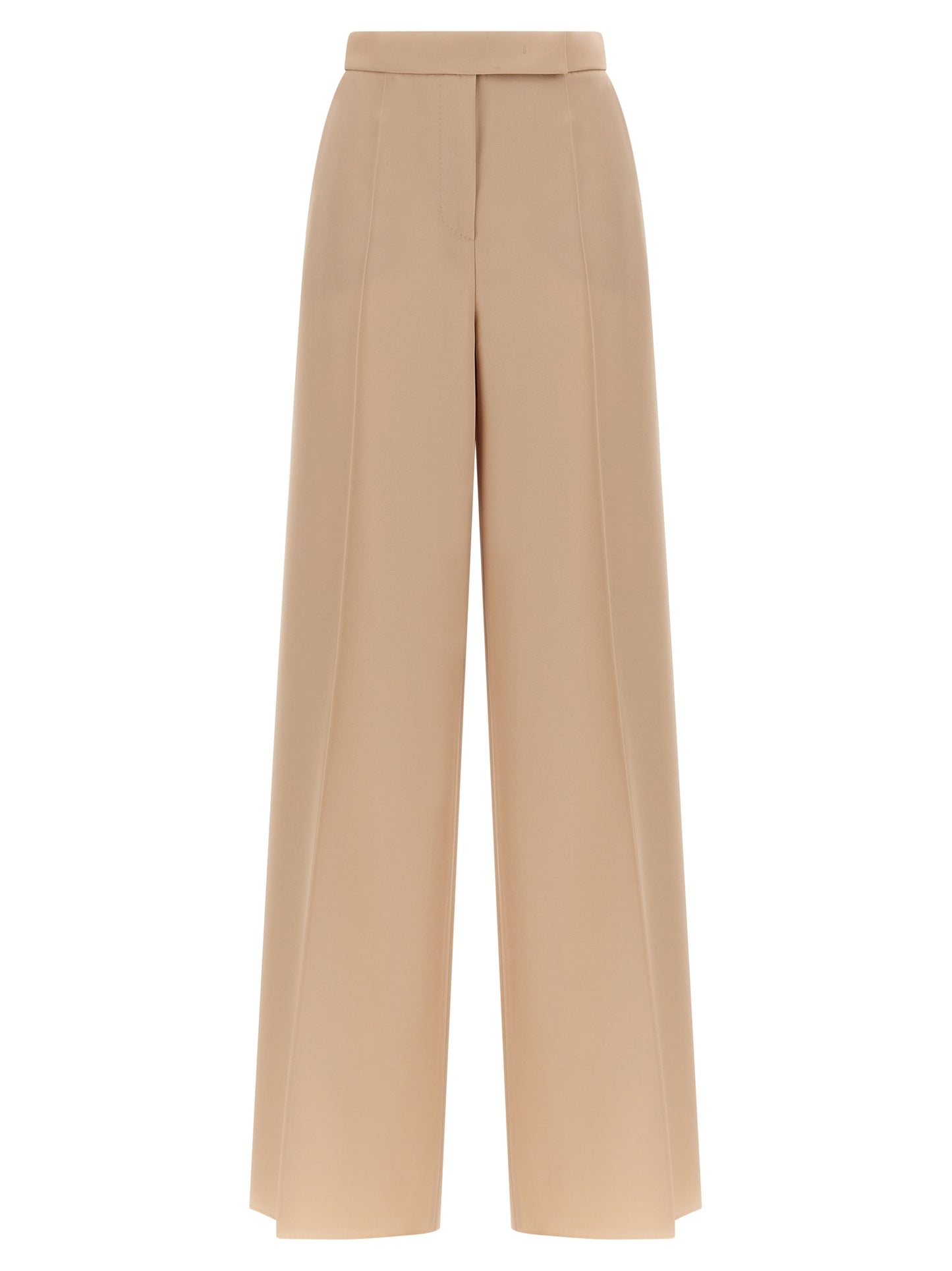Max Mara Women's Wide High Rise Virgin Wool Casual Pants - Beige