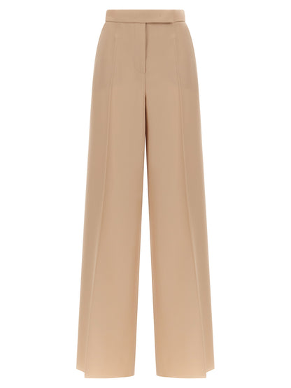 Max Mara Women's Wide High Rise Virgin Wool Casual Pants - Beige