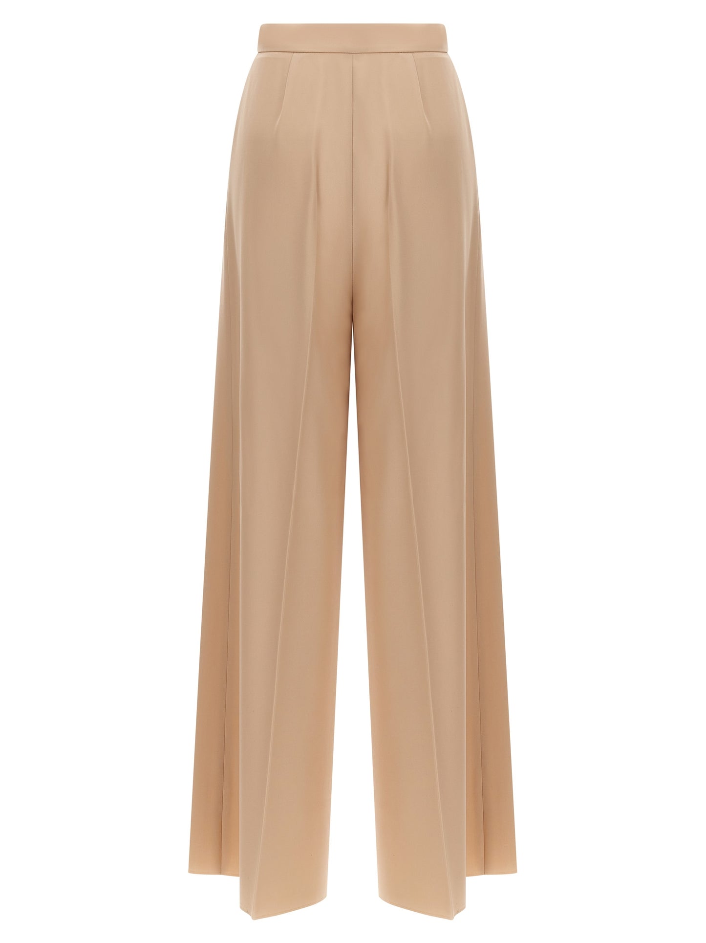 Max Mara Women's Wide High Rise Virgin Wool Casual Pants - Beige