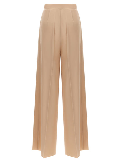 Max Mara Women's Wide High Rise Virgin Wool Casual Pants - Beige