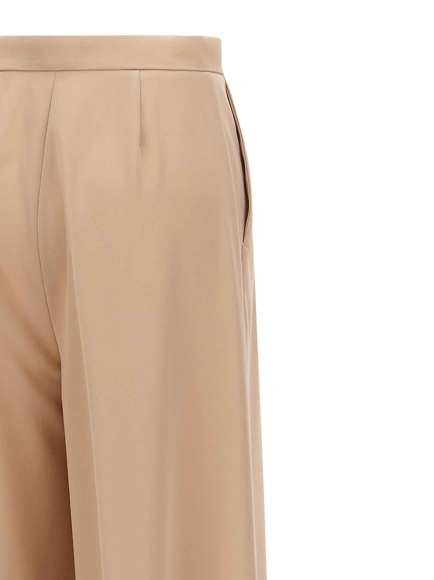 Max Mara Women's Wide High Rise Virgin Wool Casual Pants - Beige