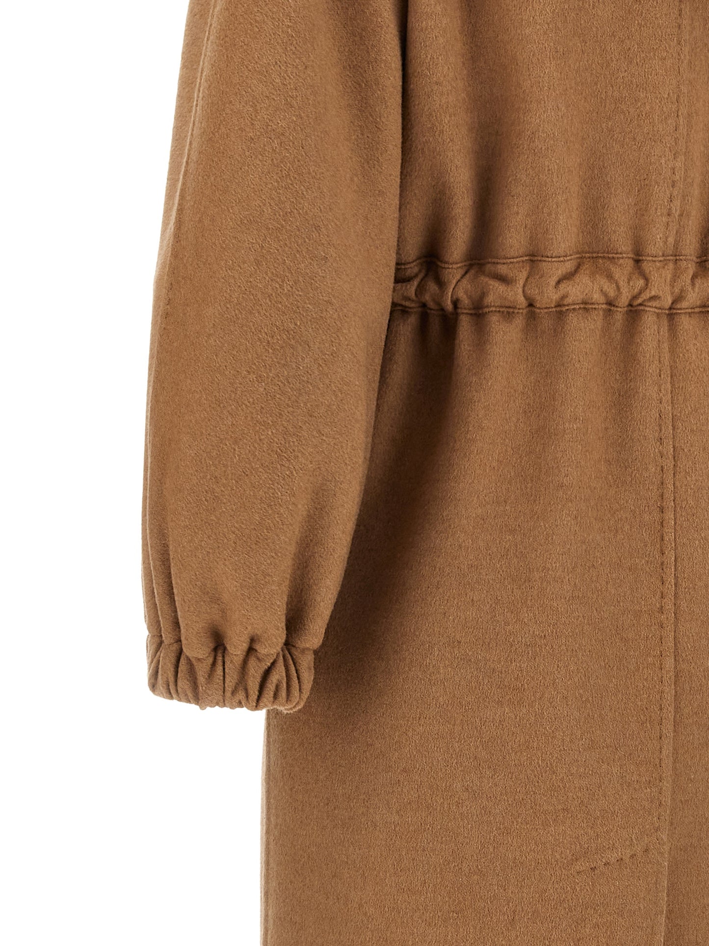Hooded Overcoat by Max Mara for women in wool brown & camel features a cosy chic silhouette, artfully detailed with a sophisticated and premium hooded for a cosy chic finish.