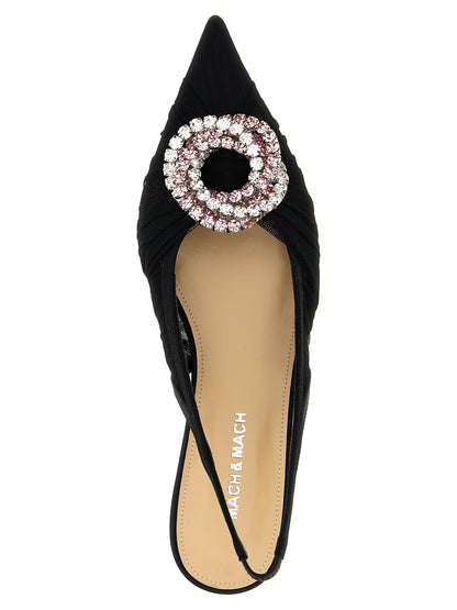 Ballet Slingback Flat Shoes by MACH & MACH for women in polyamide black showcases a dynamic silhouette, artfully capturing Women's Polyamide Ballet Slingback Flat Shoes through its distinctive and elegant .