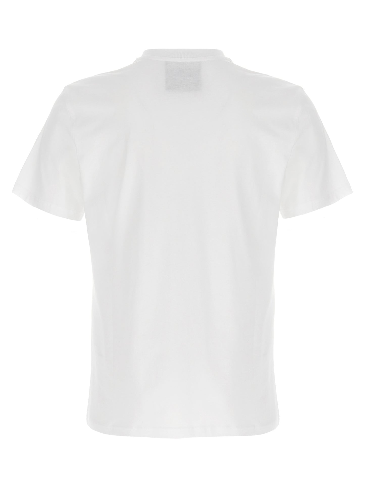 T-Shirt by Moschino for men in organic cotton white & print features an on trend silhouette, perfectly showcasing a on trend and crew neckline for an elevated aesthetic.