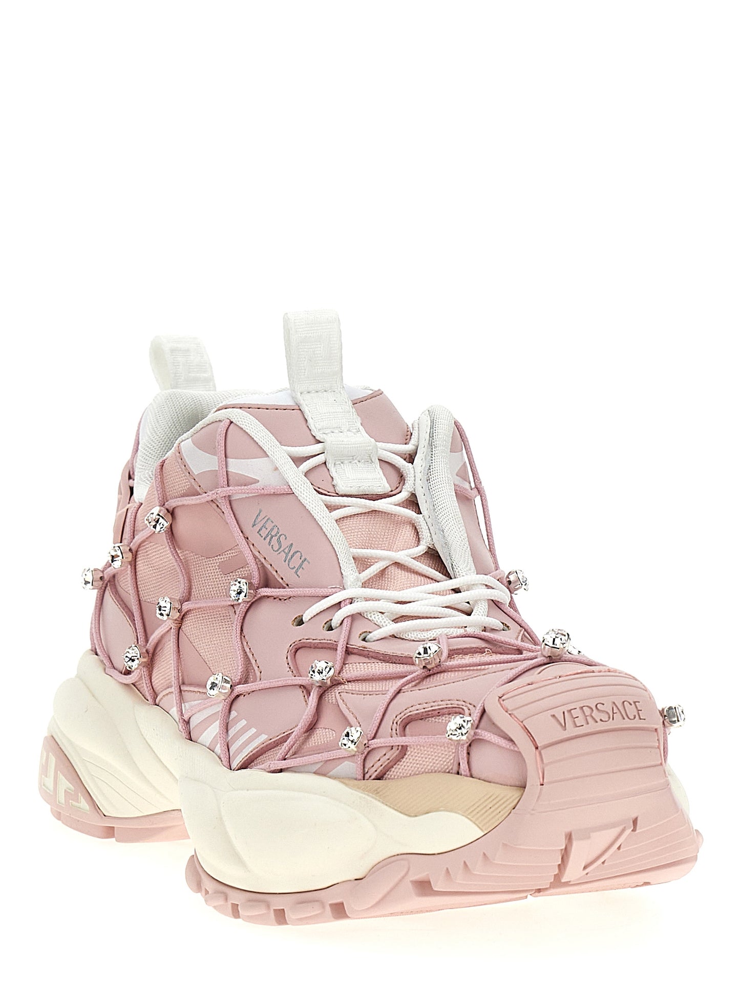 Athletic Sneakers Versace women eva polyester & crystal multicolor & pink featuring a avant-garde Women's Athletic EVA Polyester & Crystal Sneakers design with a avant-garde athletic style for a refined finish.