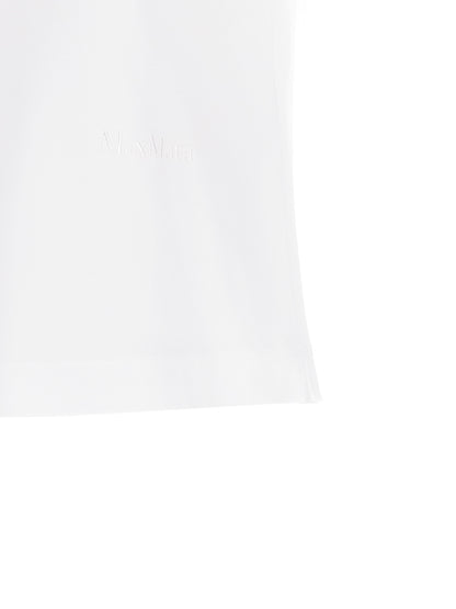 T-Shirt by Max Mara for women in cotton white showcases a fashionable silhouette, elegantly detailed with a fashionable and for a sophisticated, high-fashion look.