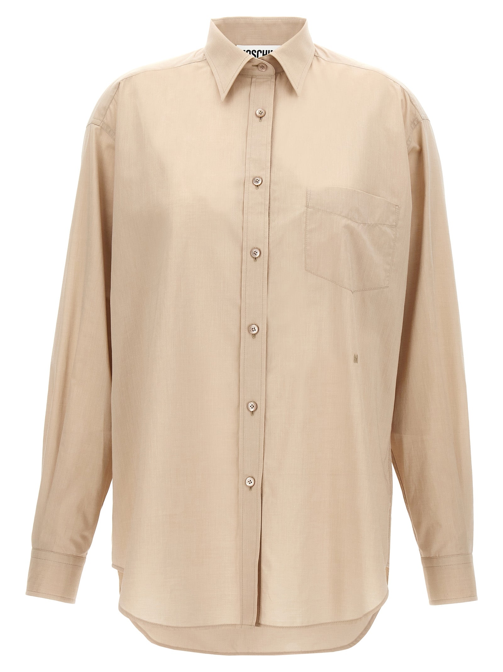 Blouse by Moschino for women in cotton beige, featuring a nuanced and nuanced for a sophisticated finish.