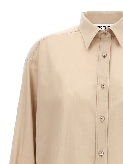 Blouse by Moschino for women in cotton beige showcases a sublime silhouette, artfully detailed with a sublime and for a sophisticated, sublime finish.