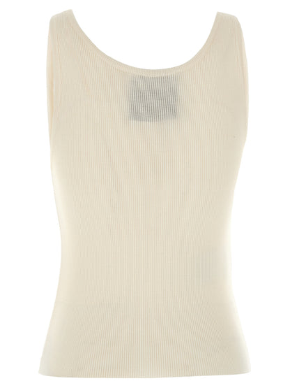 T-Shirt by Moschino for women in virgin wool & silk white showcases a dramatic silhouette, elegantly detailed with a dramatic round neckline and for a truly dramatic finish.