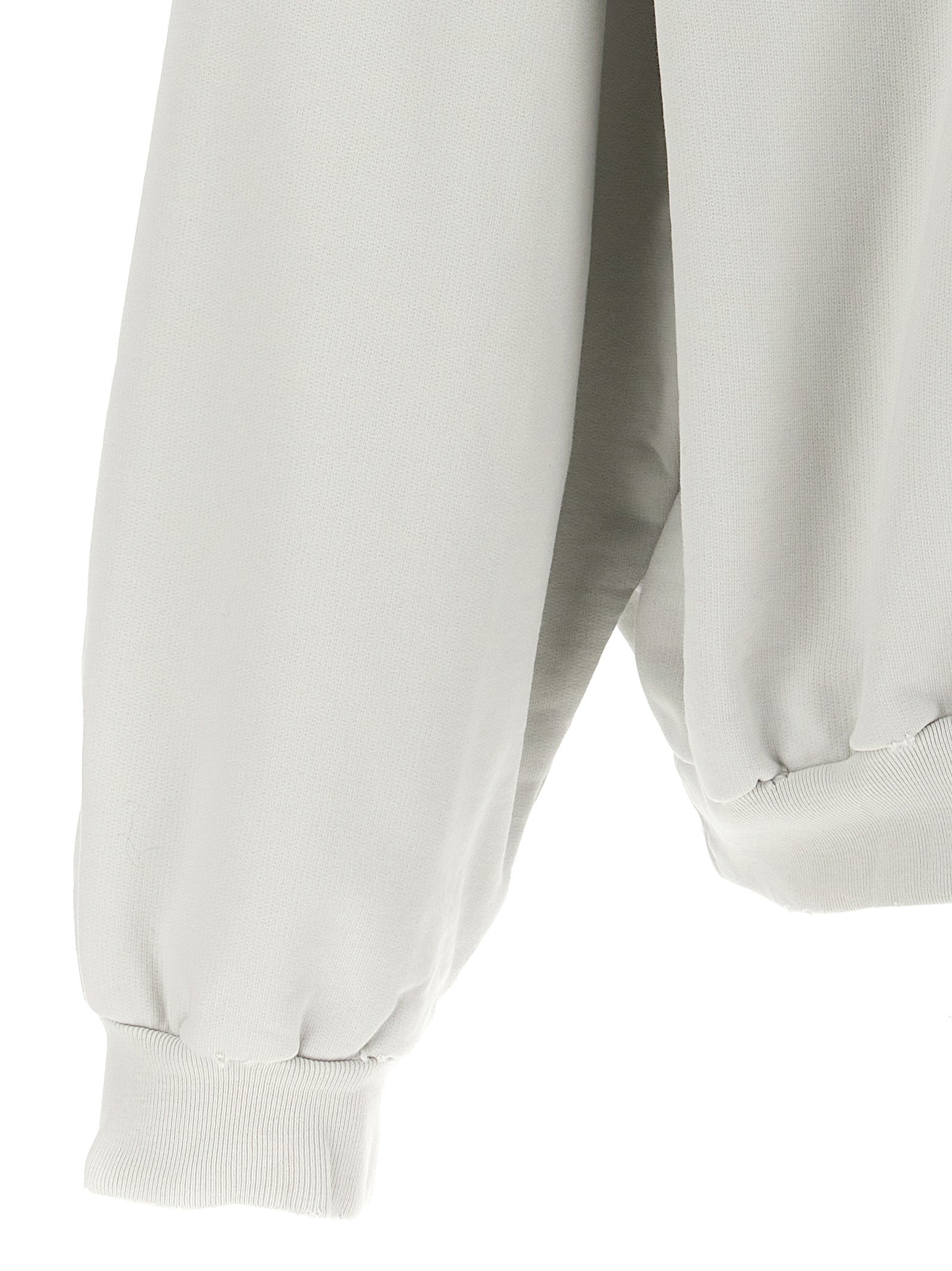 Sweatshirt Hoodie by Balenciaga for women in cotton white & print features an avant-garde silhouette, showcasing a sophisticated and detail for a truly avant-garde finish.