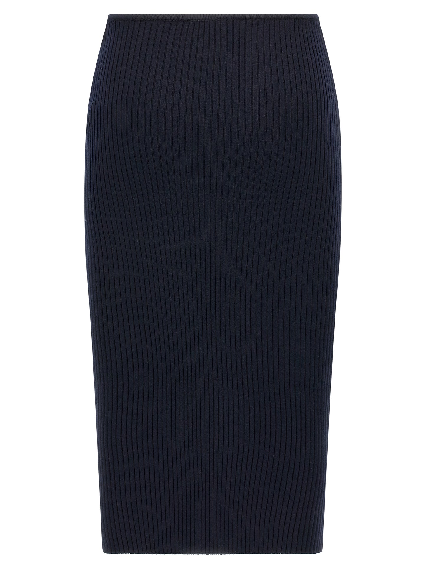 Skirt by Courrèges for women in polyester & viscose blue showcases a sultry silhouette, elegantly defined by its midi and the sophisticated sultry design of the Women's Polyester & Viscose Midi Skirt.